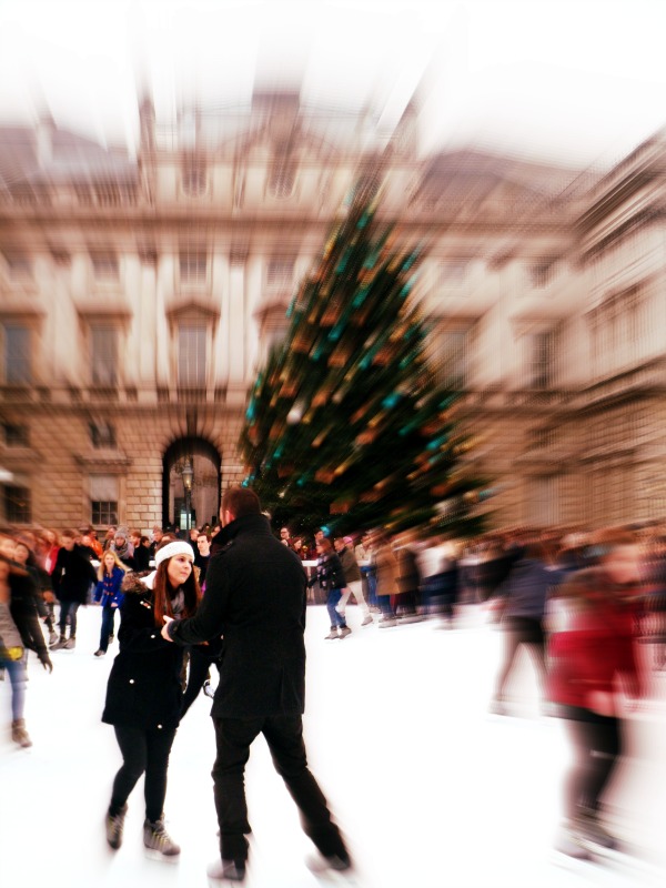 Ice skaters at Somerset House, London
